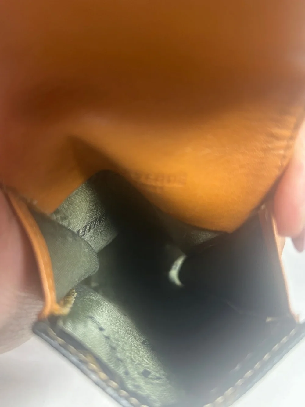 ValleVerde Made in Italy Leather Patterned Phone Holster with Tan Emblem